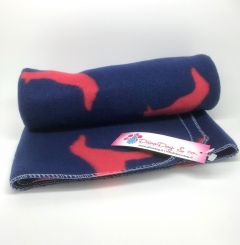 Snooze Blanket | Fleece blanket with blue dog pattern