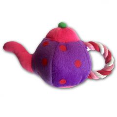 Dog Toy | Teapot | Purple | Squeaky Toy | Rope Toy