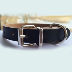 Pet Collar | Mini Leather Black Minimalistic | Collar for Small Pets