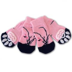 Dog Socks Cherry Blossom Tree | Antislip Socks for Dogs