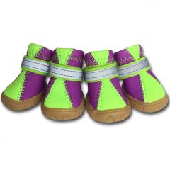 Dog Boots | Lime & Purple Neoprene | Wet Weather Boots for Dogs
