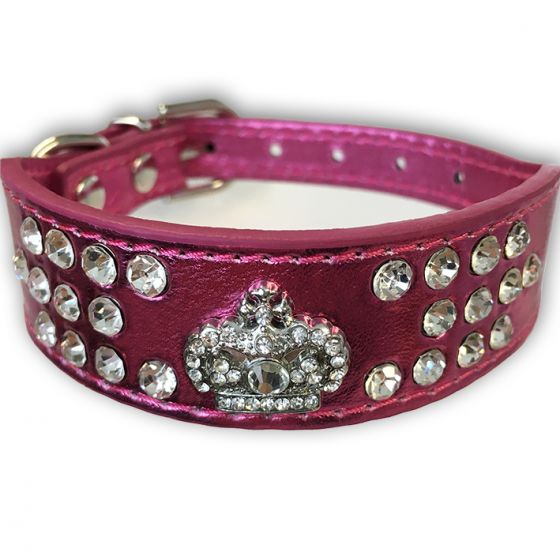 pink princess dog collar